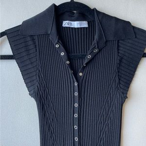 Zara Rib Button Down Midi Dress